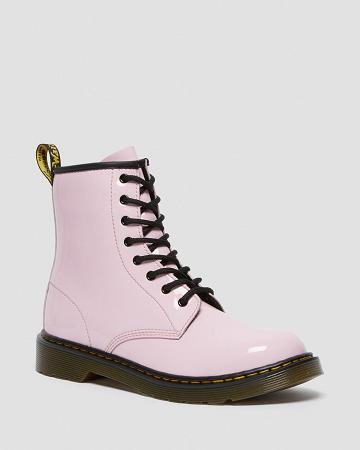 Botas con Cordones Dr Martens Youth 1460 Charol Cuero Niños Rosas | MX 113RVD